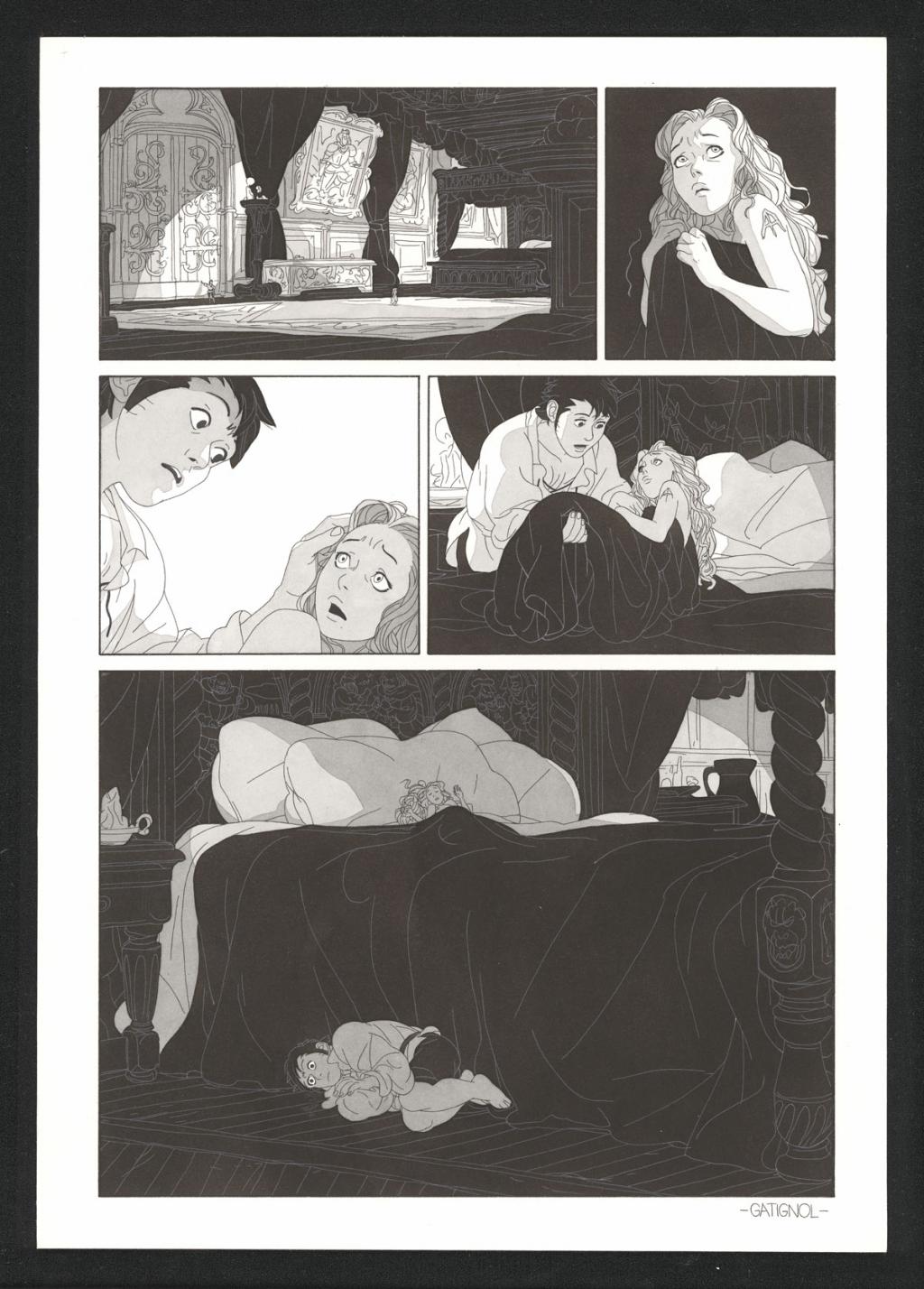 Planche originale accompagnée de sa première étape au crayon - Bertrand Gatignol - Encres noires et aquarelle sur papier - 6547