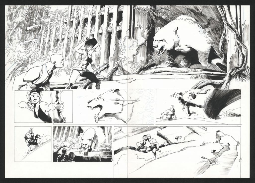 Double planche originale n°20 et 21 - Olivier Vatine - Encre de Chine sur papier - 5698