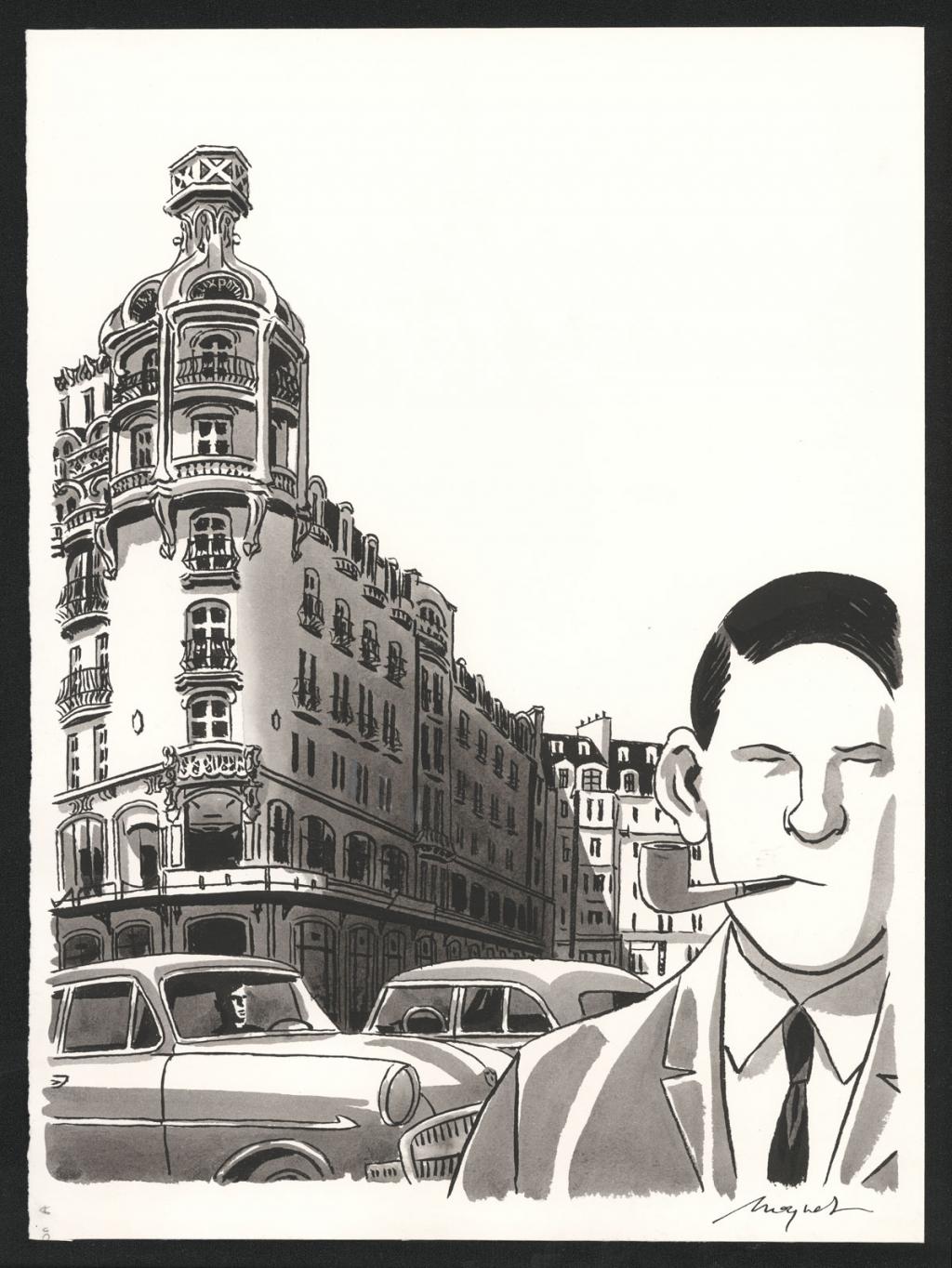 Illustration originale
L'immeuble Félix Potin (Rue de Rennes) - Emmanuel Moynot - Encre de Chine sur papier - 5143