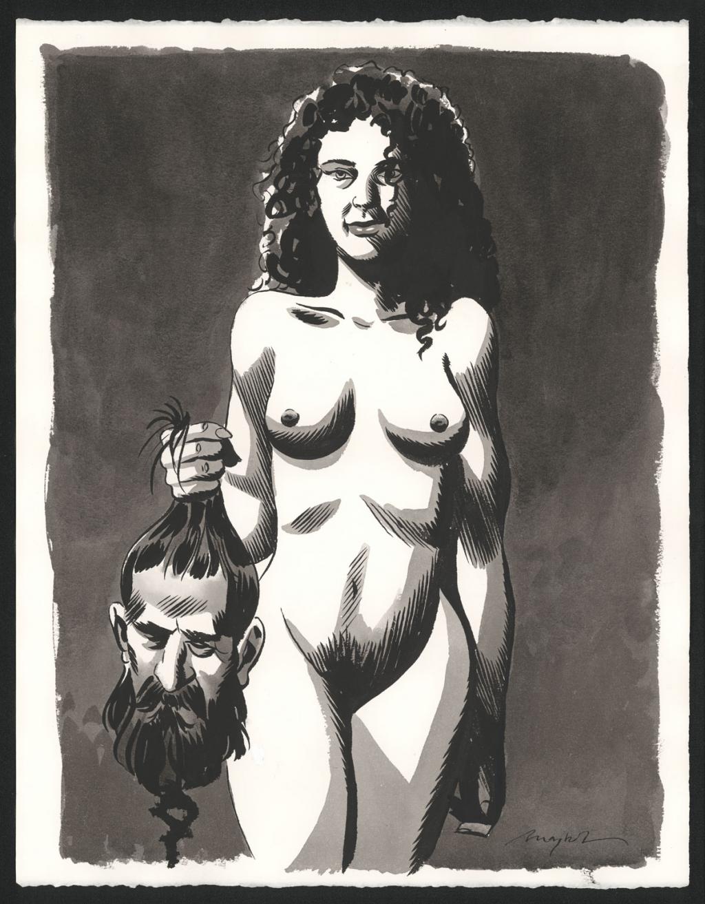 Illustration originale de
Judith et Holopherne - Emmanuel Moynot - Encre de Chine sur papier - 5137