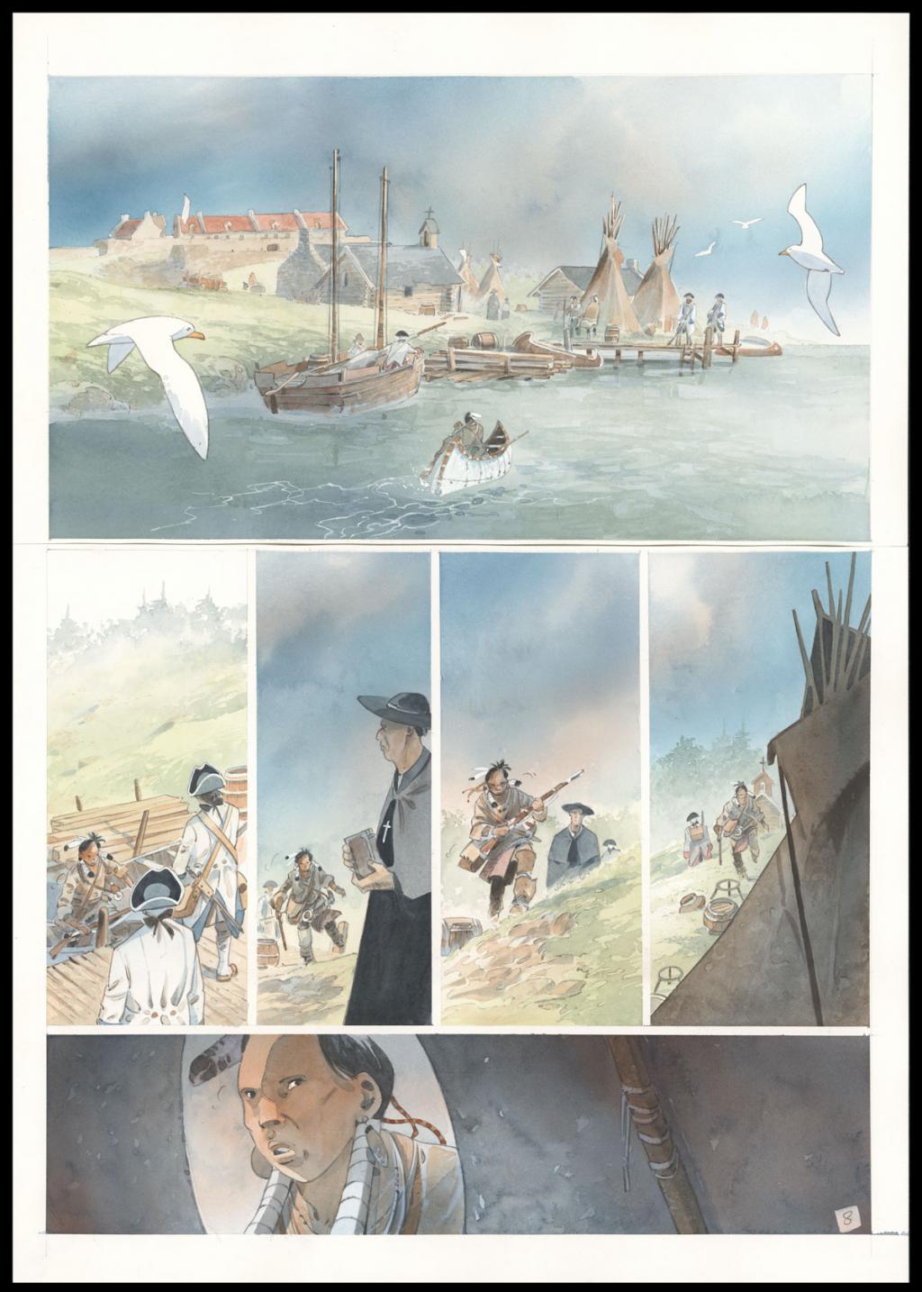 Planche originale n°8 - Patrick Prugne - Aquarelle et crayon sur papier - 5359