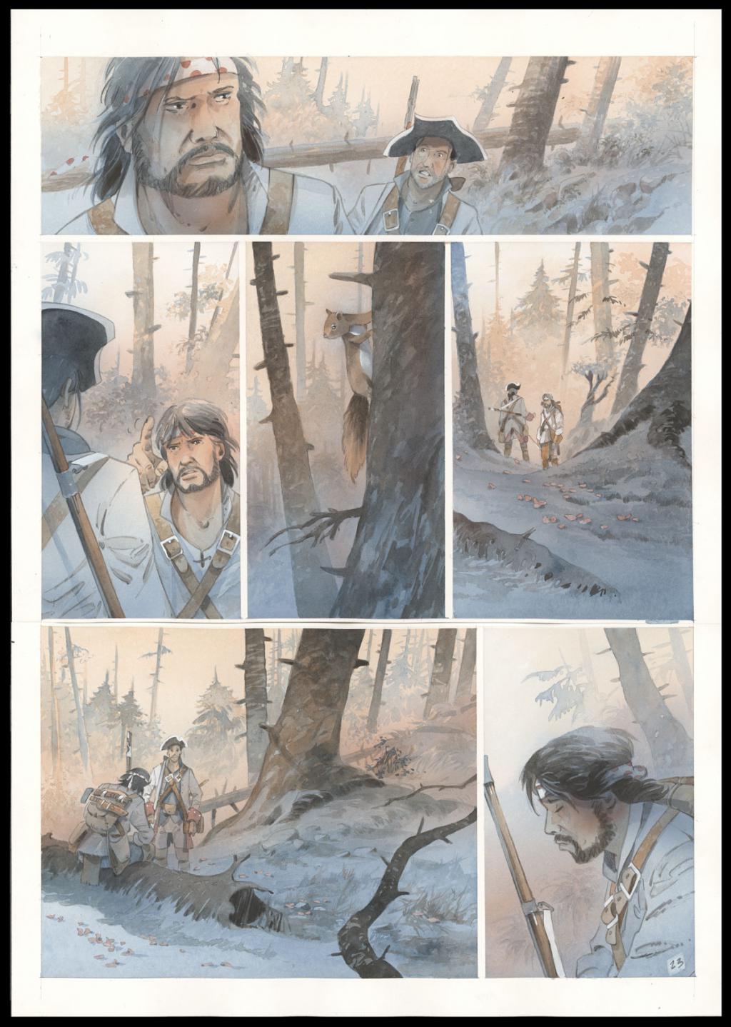 Planche originale n°23 - Patrick Prugne - Aquarelle et crayon sur papier - 5357