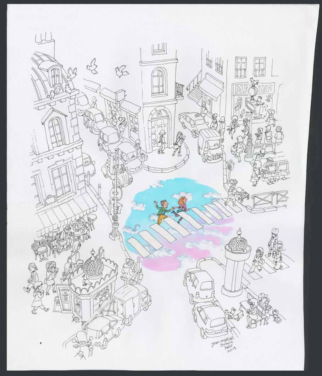 Illustration originale - Jean-Martial Dubois - Encre de Chine et aquarelle sur papier - 5189