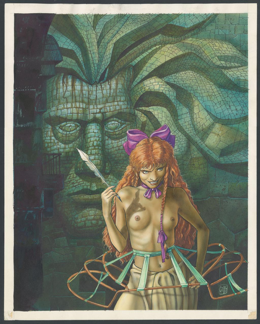 Illustration originale - Griffo - Encre de Chine et encre de couleur sur papier - 5150