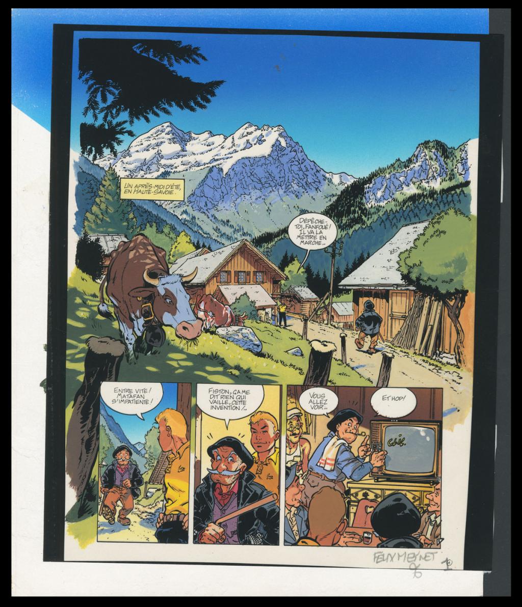 Planche originale n°1
avec sa mise en couleur - Félix Meynet - Encre de Chine sur papier - 5154