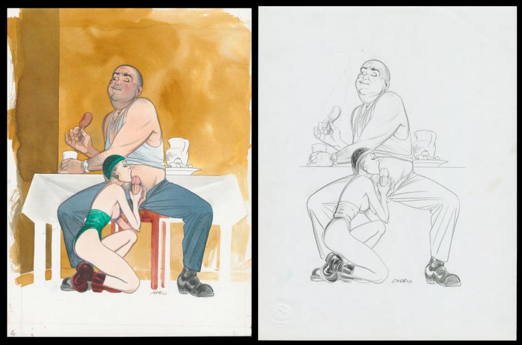 Illustration originale avec son crayonné - Silvio Cadelo - Encre de couleur et acrylique sur papier - 6659