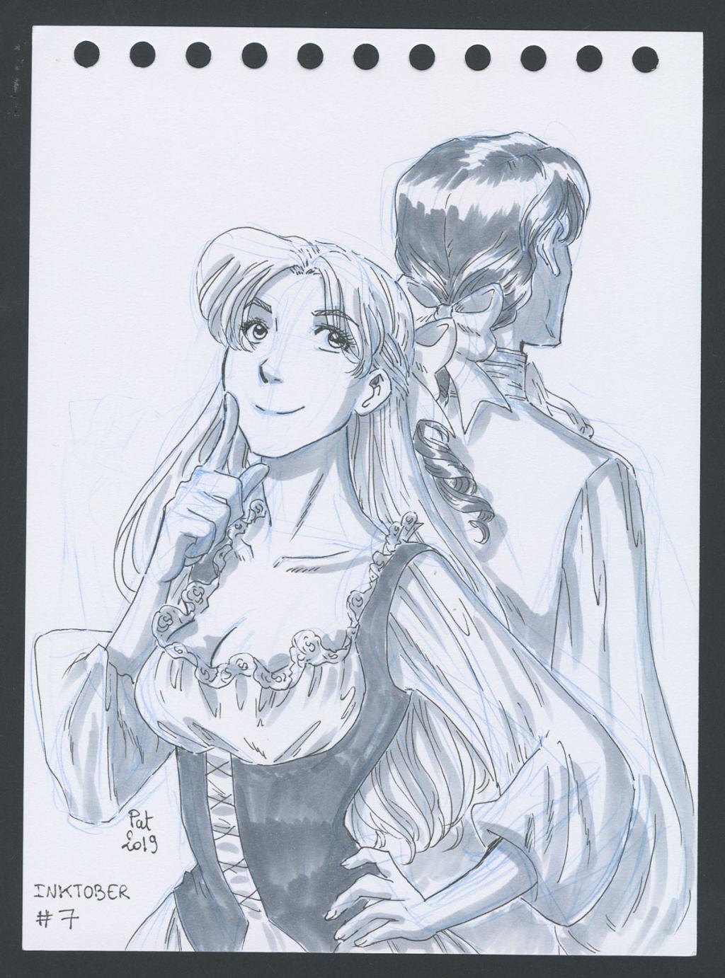 Illustration originale - Patricia  Lyfoung  - Colerase, carbon pen, feutre noir, feutre alcool - 5148