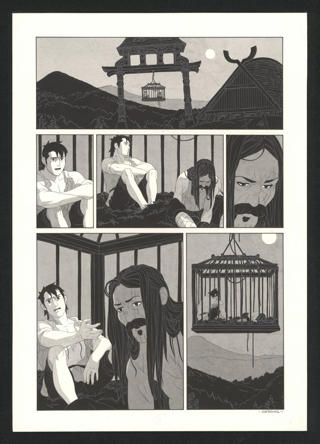 Planche originale - Bertrand Gatignol - Encres noires et aquarelle sur papier - 6186