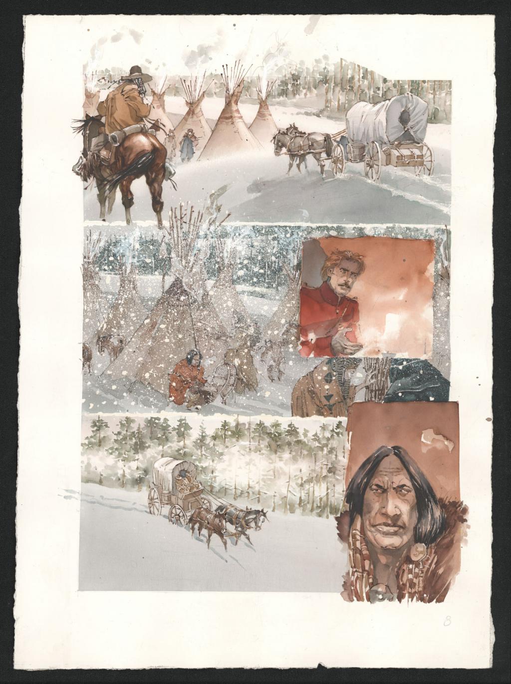 Planche originale n°08 - Sergio Tisselli - Aquarelle et encre de couleur sur papier - 5785