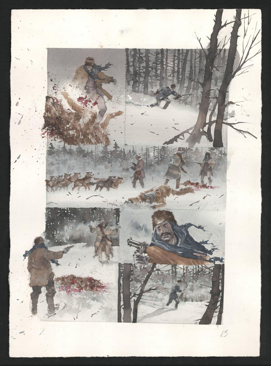 Planche originale n°13 - Sergio Tisselli - Aquarelle et encre de couleur sur papier - 4899