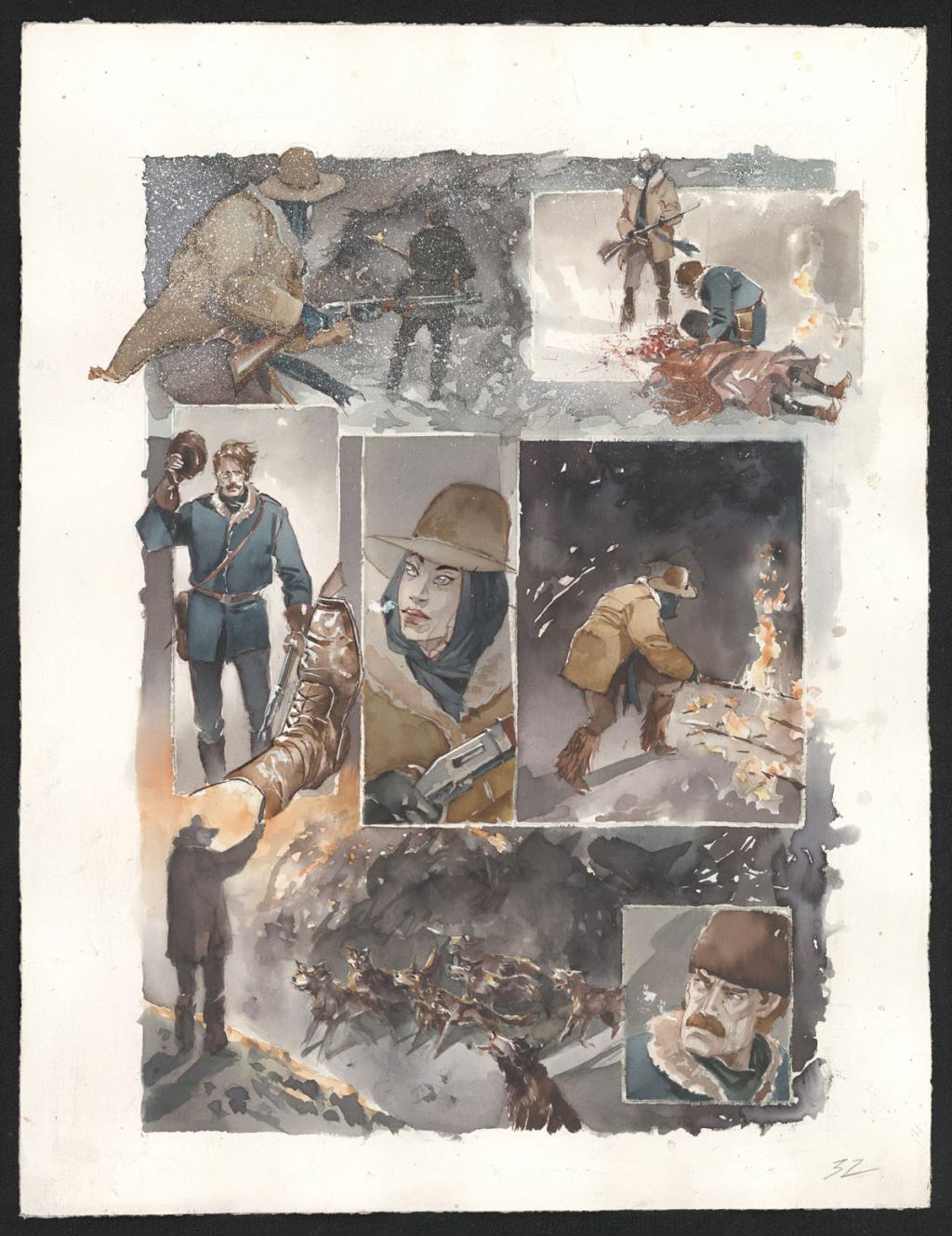 Planche originale n°32 - Sergio Tisselli - Aquarelle et encre de couleur sur papier - 4890