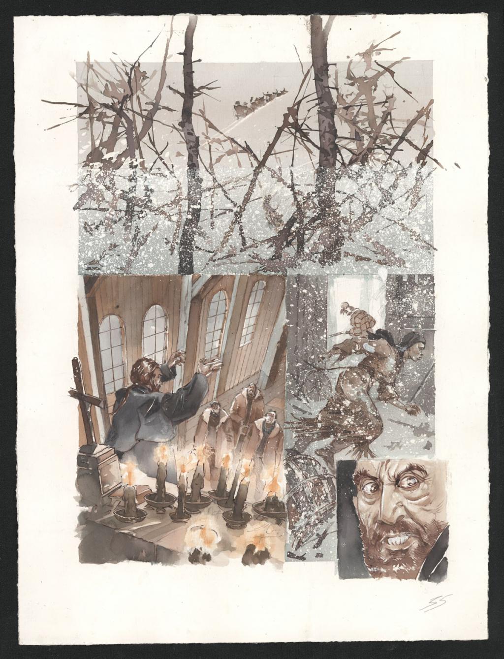 Planche originale n°35 - Sergio Tisselli - Aquarelle et encre de couleur sur papier - 4887