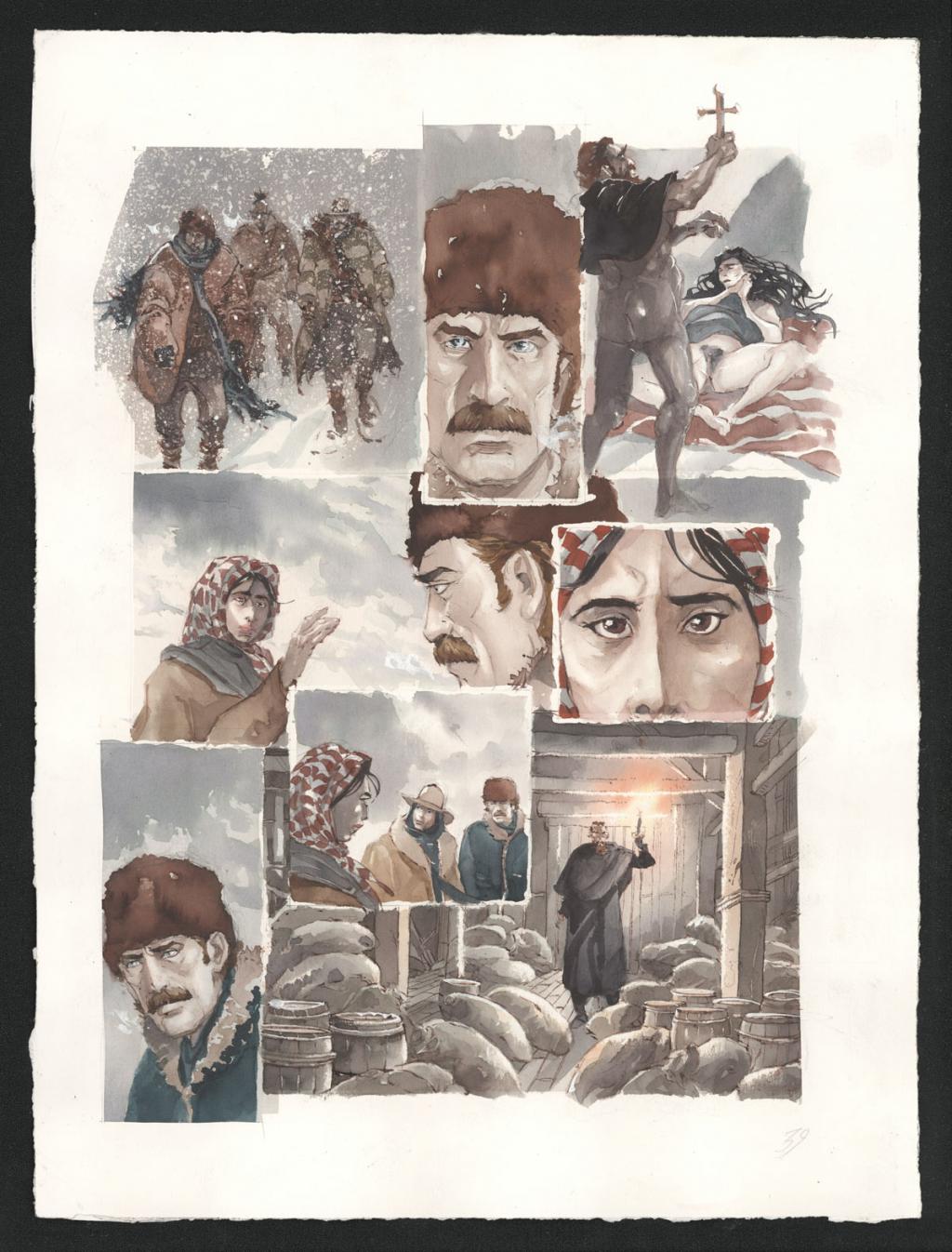 Planche originale n°39 - Sergio Tisselli - Aquarelle et encre de couleur sur papier - 4883