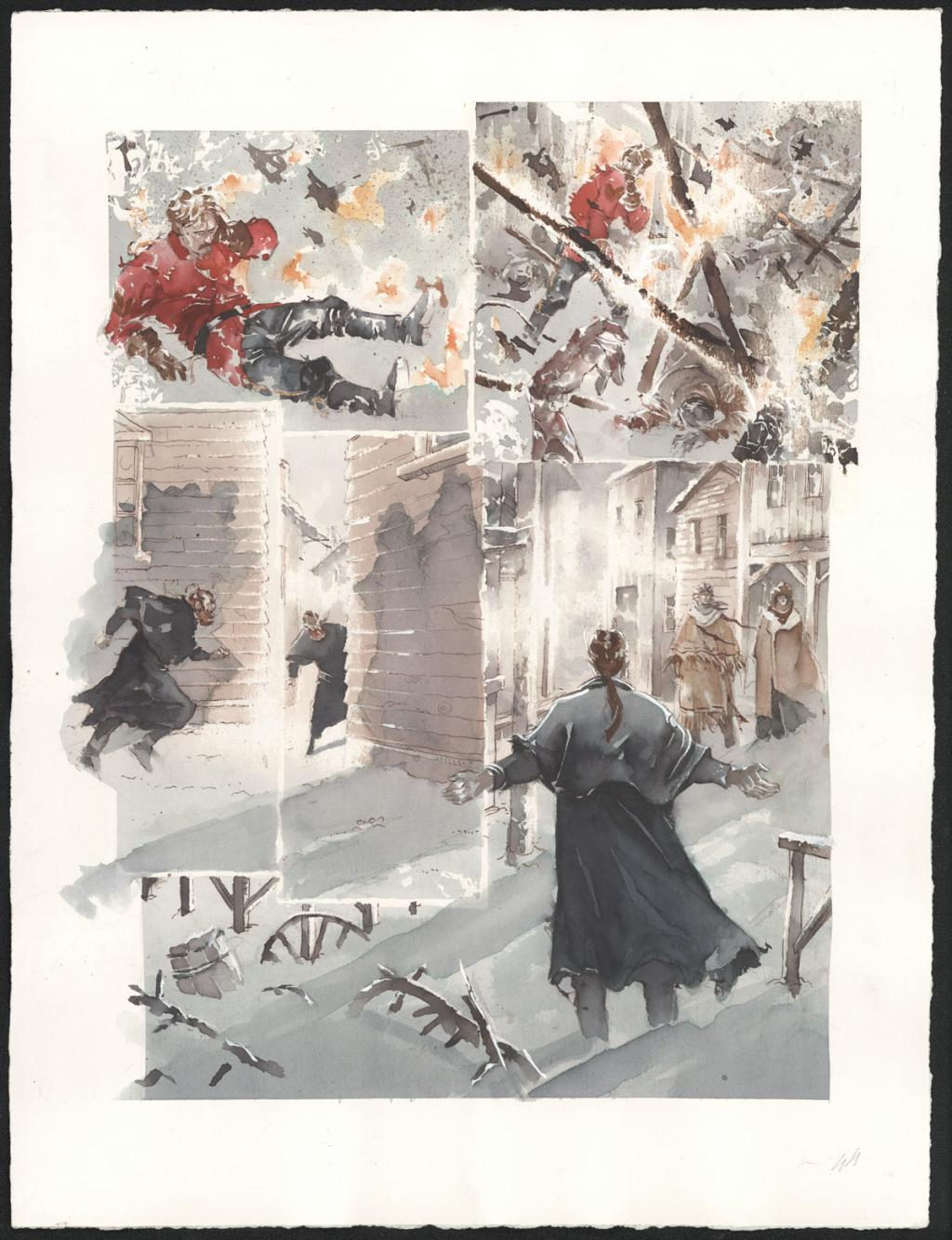 Planche originale n°44 - Sergio Tisselli - Aquarelle et encre de couleur sur papier - 4908