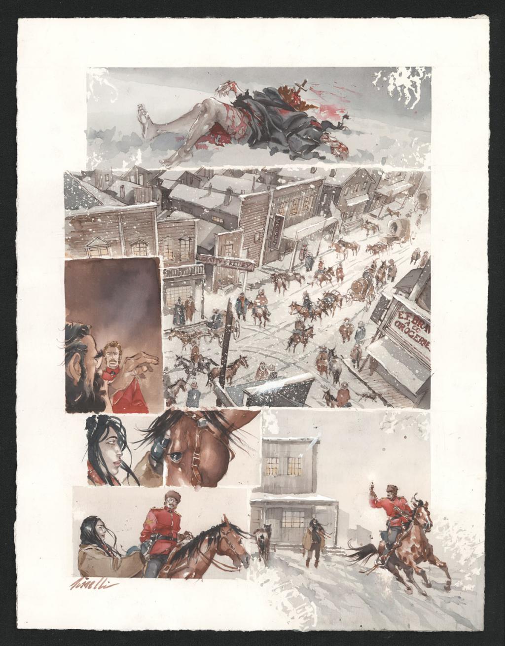 Planche originale n°46 - Sergio Tisselli - Aquarelle et encre de couleur sur papier - 4906