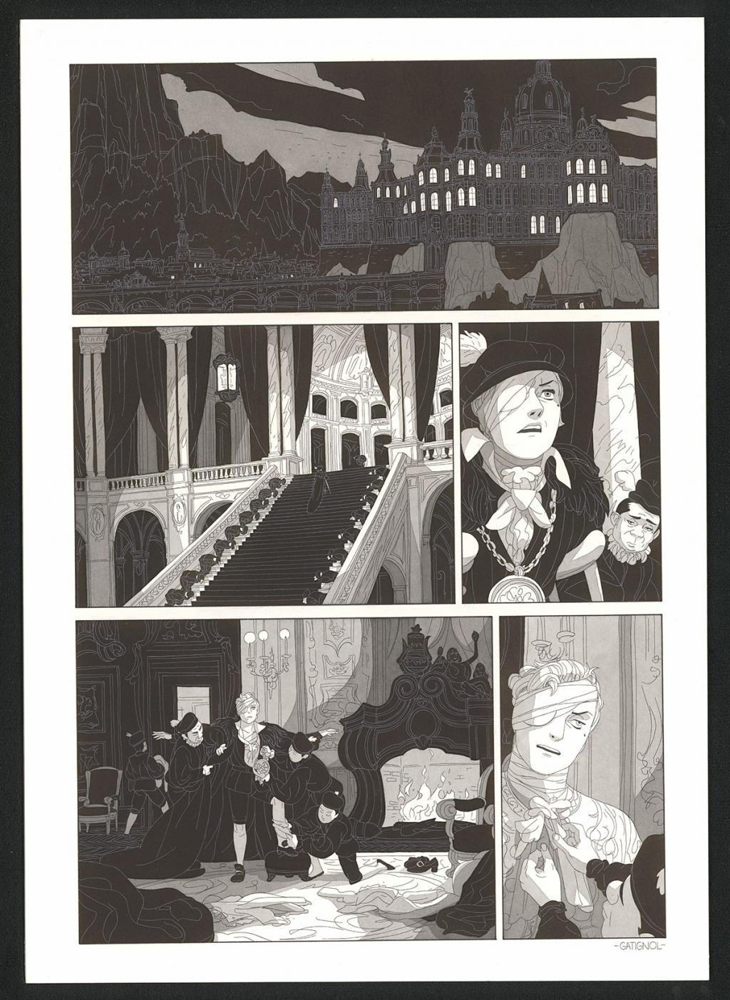 Planche originale - Bertrand Gatignol - Encres noires et aquarelle sur papier - 6556