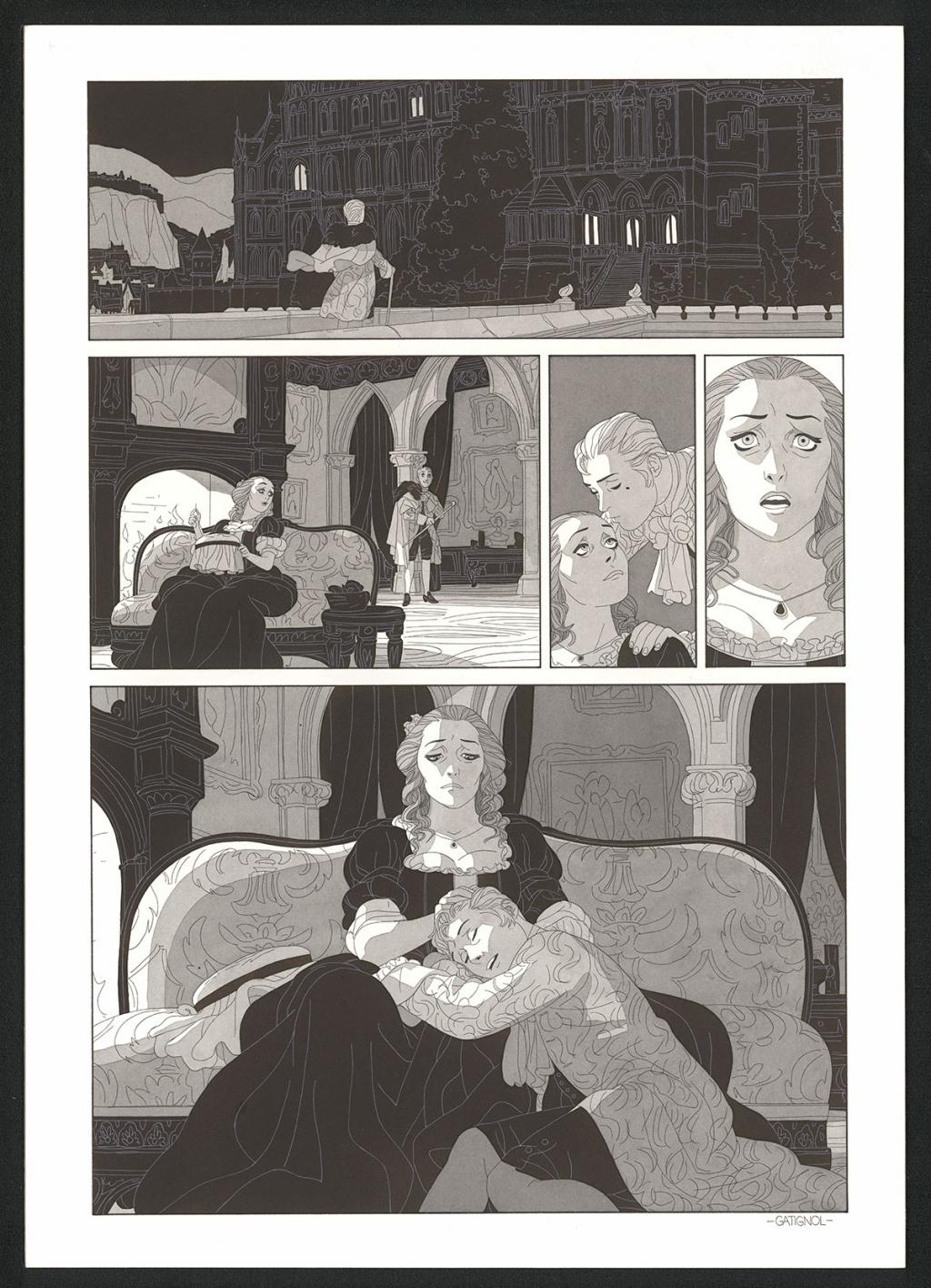 Planche originale - Bertrand Gatignol - Encres noires et aquarelle sur papier - 6557