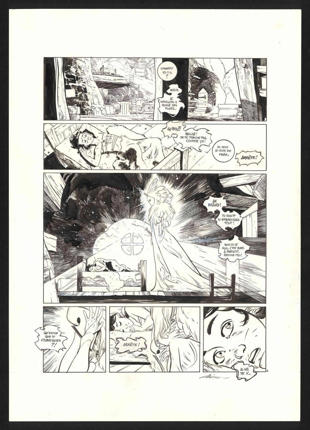 Planche originale n°31, rustines en case n°1, 2 et 5, accompagnée de sa mise en couleur (aux encres de couleur) - Alex Alice - Encre de Chine sur papier - 5114