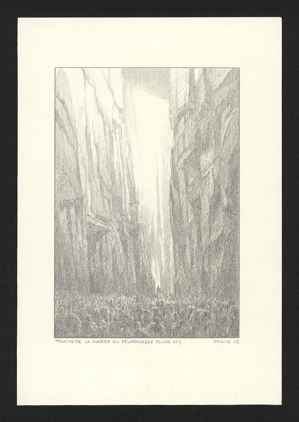 Illustration originale pour l'album : La Guerre du Péloponnèse de Thucydide - Armel Gaulme - Mine de plomb sur papier - 5439