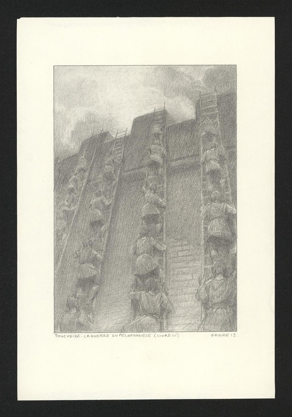 Illustration originale pour l'album : La Guerre du Péloponnèse de Thucydide - Armel Gaulme - Mine de plomb sur papier - 5440