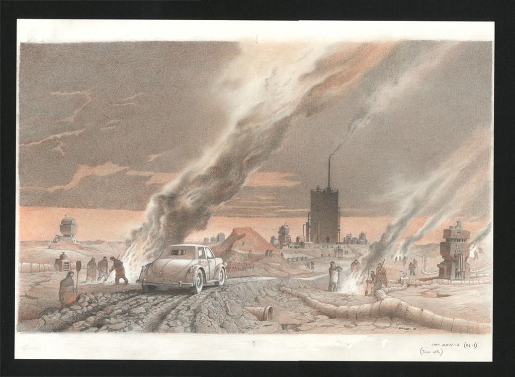 Les Mines de cuivre, illustration originale, chapitre 24, 2019 - Paul & Gaëtan Brizzi - Crayon de cire sur papier - 6318