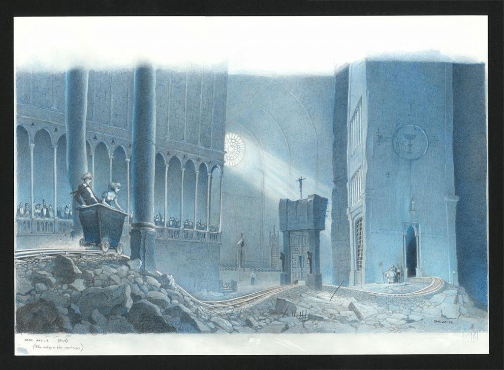 Le Wagonnet, illustration originale, chapitre 21, 2019 - Paul & Gaëtan Brizzi - Crayon de cire sur papier - 6474