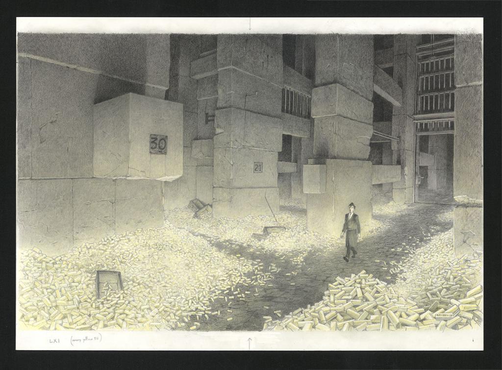 La réserve d'Or, Illustration originale, chapitre 61, 2019 - Paul & Gaëtan Brizzi - Crayon de cire sur papier - 6454