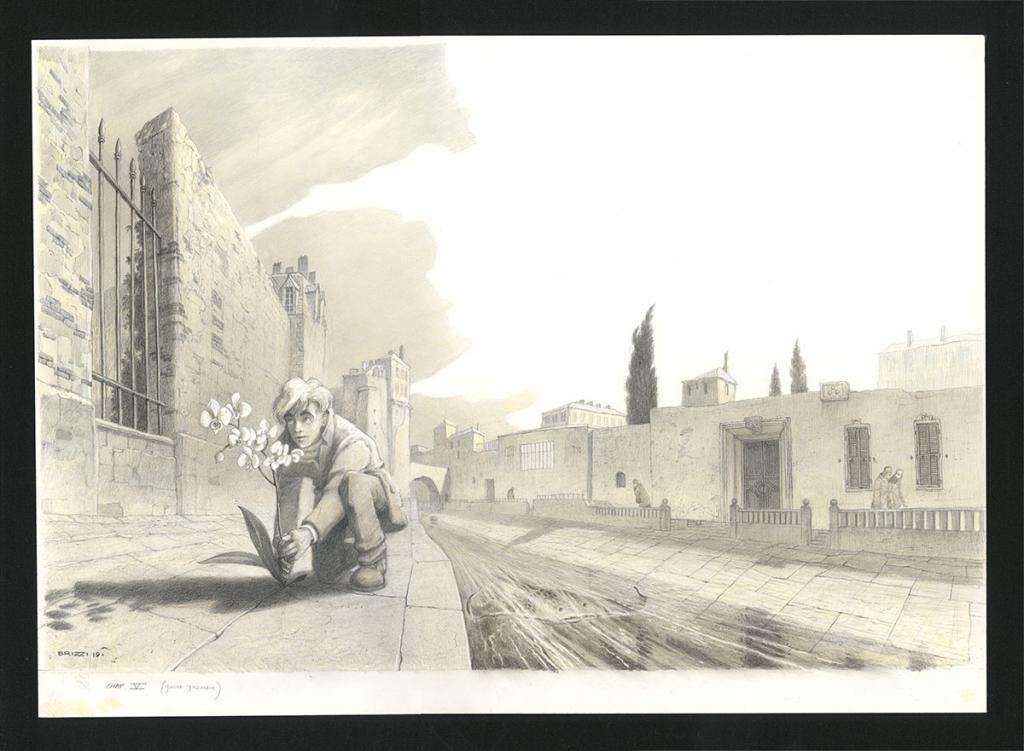 L'Orchidée et la raie, illustration originale, chapitre 5, 2019 - Paul & Gaëtan Brizzi - Crayon de cire sur papier - 6277