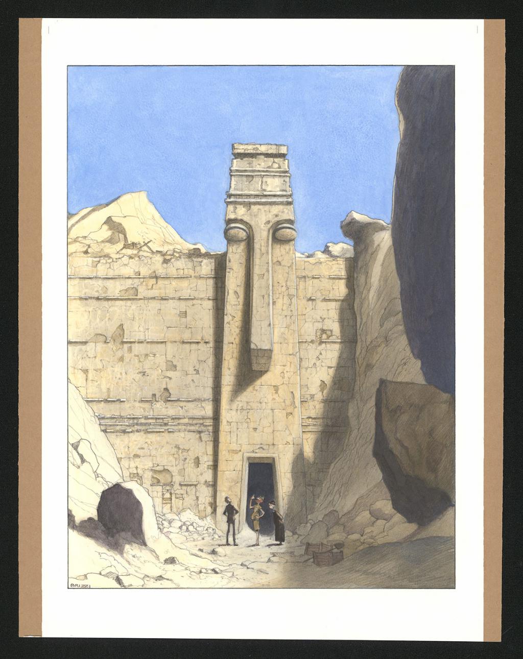 Planche originale n°71 et sa première étape noir et blanc (page 75) - Paul & Gaëtan Brizzi - Aquarelle et crayon de cire sur papier Arches - 6464