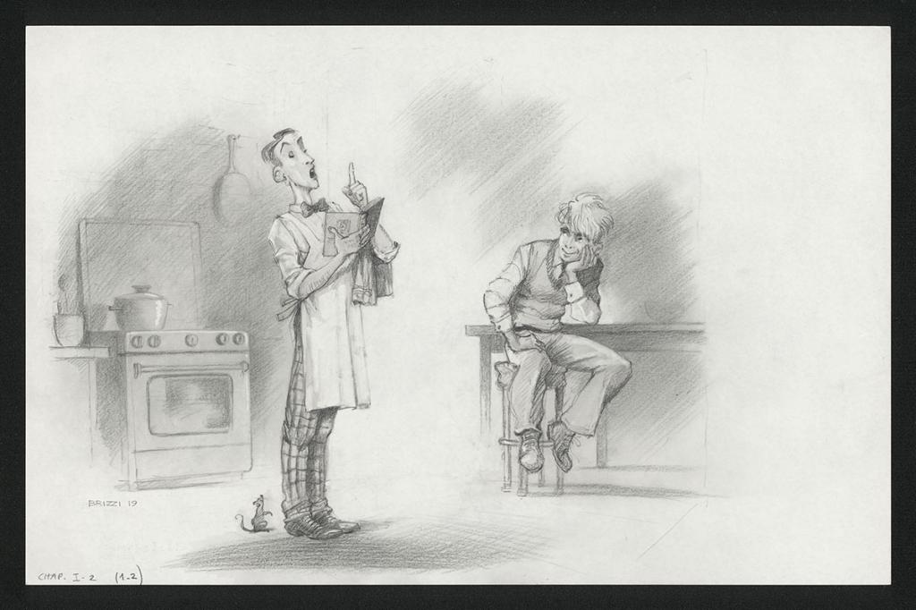 La Recette de Nicolas, illustration originale, chapitre 1, 2019 - Paul & Gaëtan Brizzi - Crayon de cire sur papier - 6372