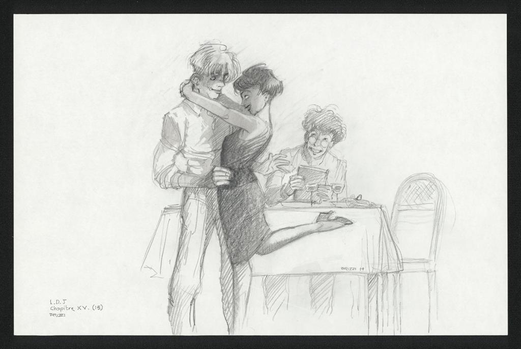 Alise et Colin, illustration originale, chapitre 15, 2019 - Paul & Gaëtan Brizzi - Crayon de cire sur papier - 6362