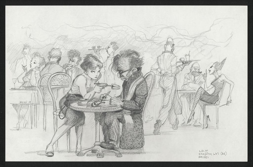 Alise et l'arrache-c?ur, Illustration originale, chapitre 56, 2019 - Paul & Gaëtan Brizzi - Crayon de cire sur papier - 6357