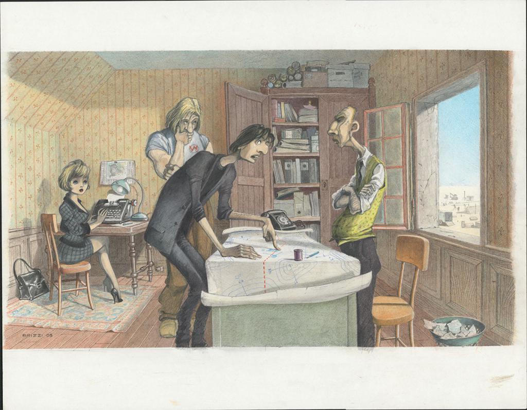 Illustration originale, 2005 - Paul & Gaëtan Brizzi - Crayon de cire sur papier - 6329