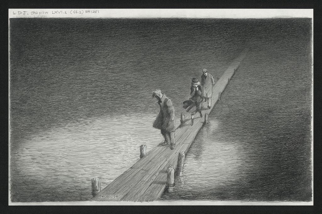 L'étrange Reflet, Illustration originale, chapitre 66, 2019 - Paul & Gaëtan Brizzi - Crayon de cire sur papier - 6328