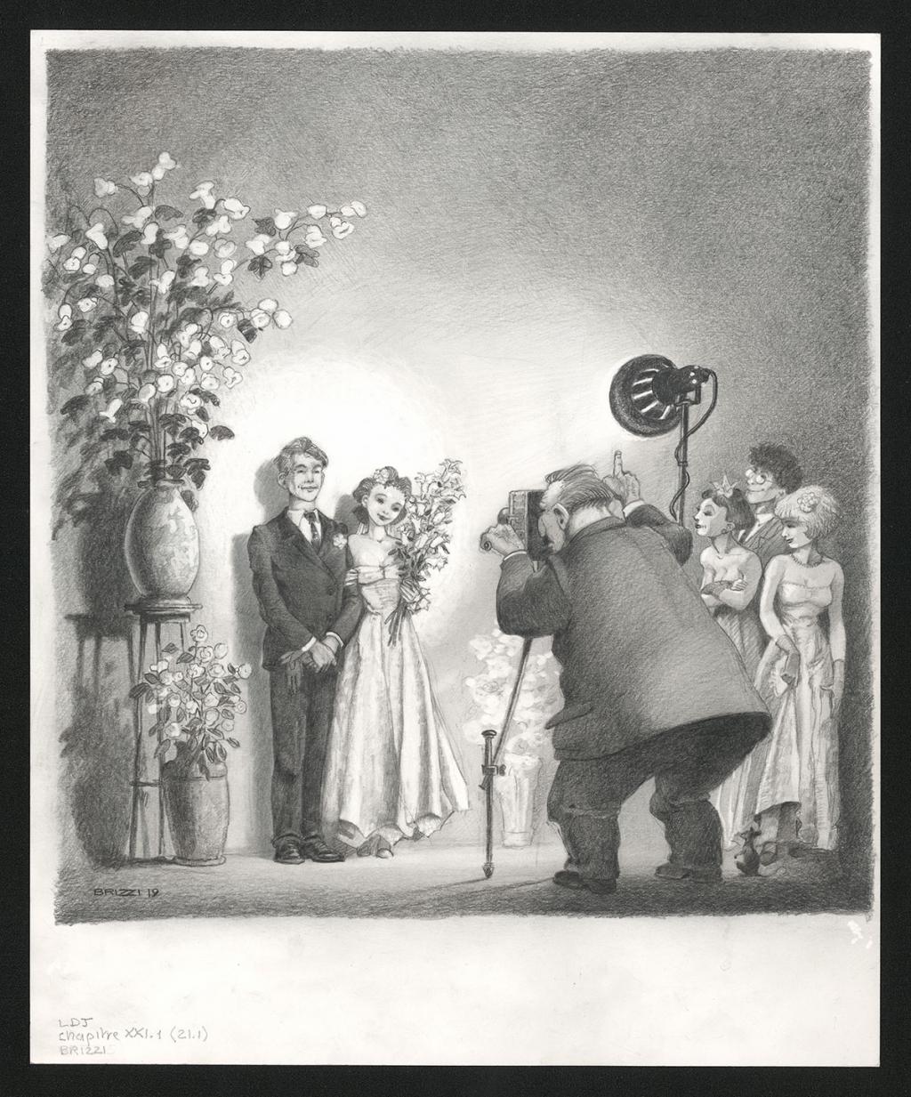 La Photo, illustration originale, chapitre 21, 2019 - Paul & Gaëtan Brizzi - Crayon de cire sur papier - 6278