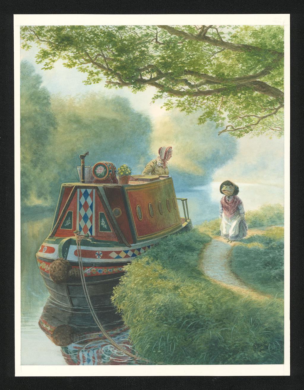 Illustration originale intitulée "Whispering reeds" (Roseaux chuchotant) - Christopher Dunn - Aquarelle sur papier - 5498