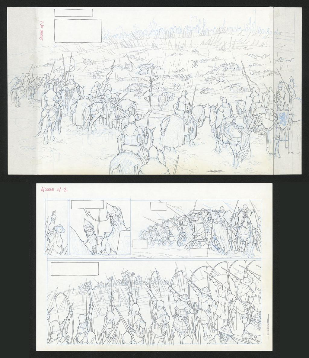 Planche originale - Guillermo Gonzalez - Mine de plomb et crayons de couleur  sur papier - 5445