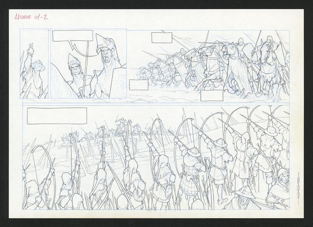 Planche originale - Guillermo Gonzalez - Mine de plomb et crayons de couleur  sur papier - 5445