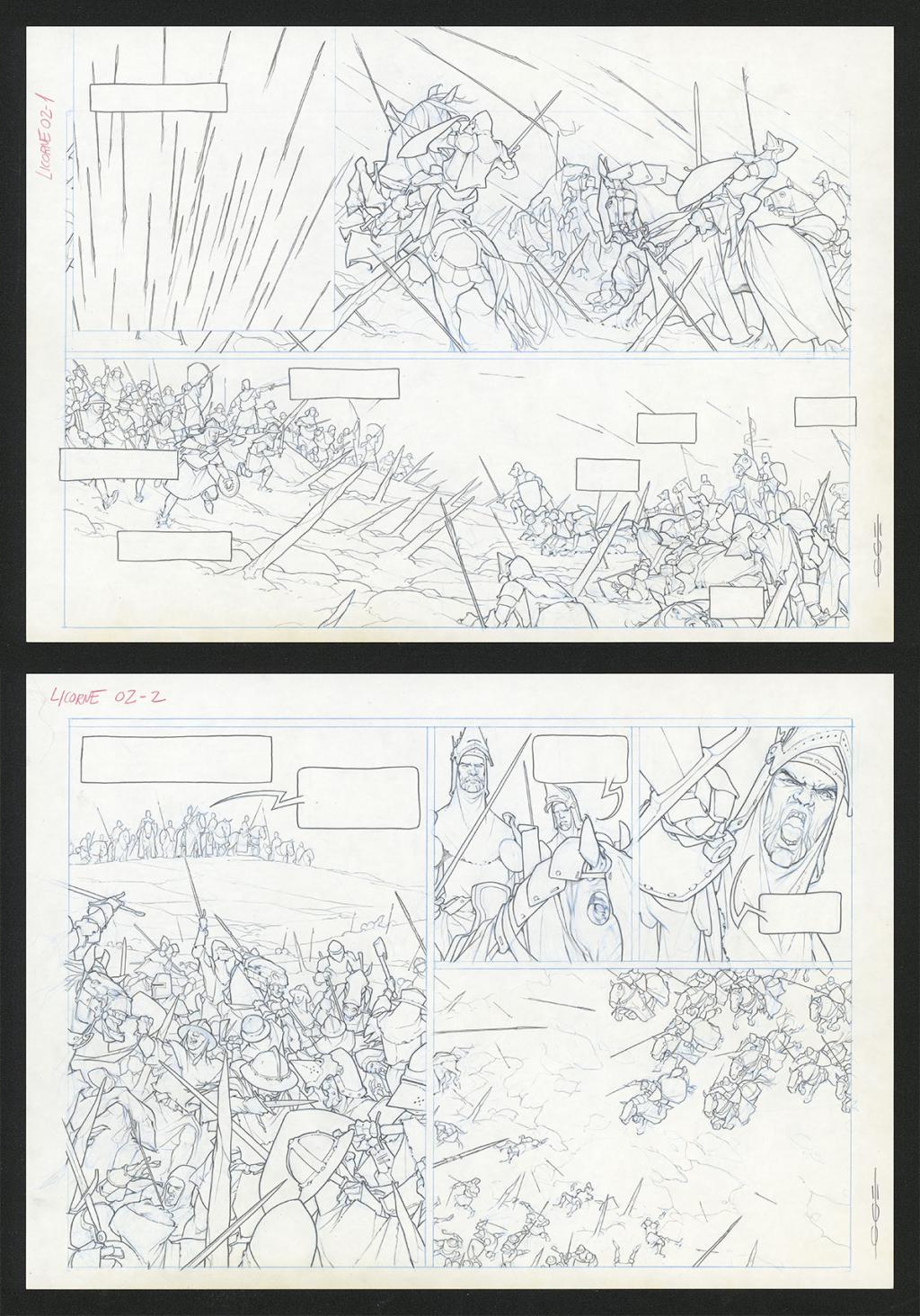 Planche originale - Guillermo Gonzalez - Mine de plomb et crayons de couleur  sur papier - 5552