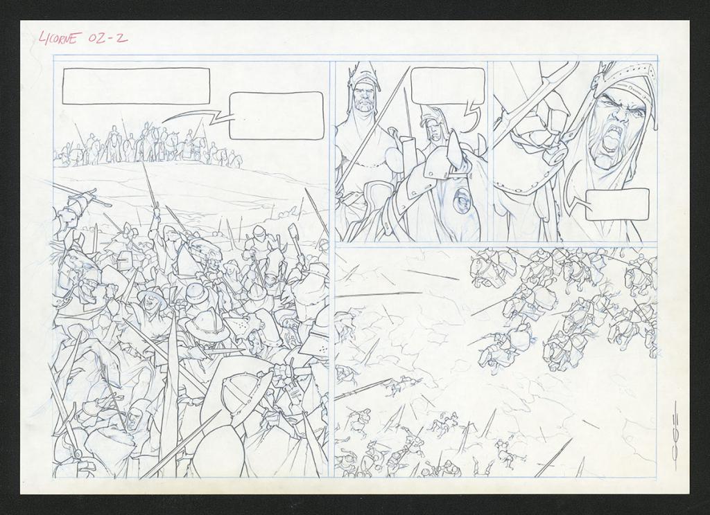 Planche originale - Guillermo Gonzalez - Mine de plomb et crayons de couleur  sur papier - 5552