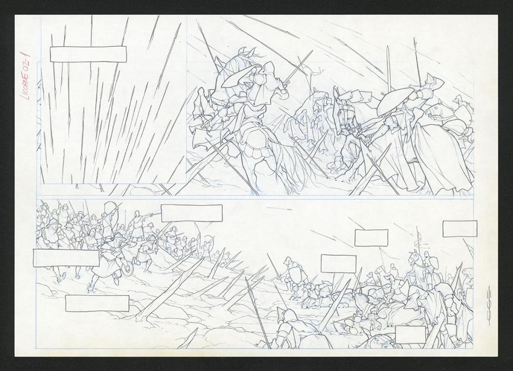 Planche originale - Guillermo Gonzalez - Mine de plomb et crayons de couleur  sur papier - 5552