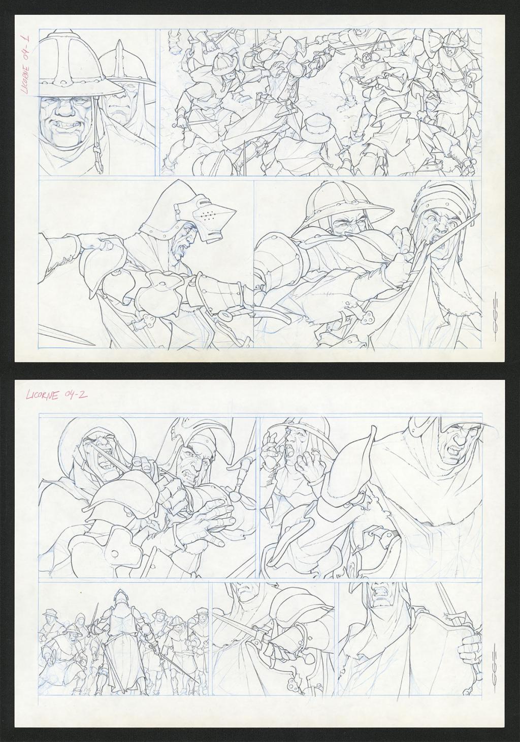 Planche originale - Guillermo Gonzalez - Mine de plomb et crayons de couleur  sur papier - 5446