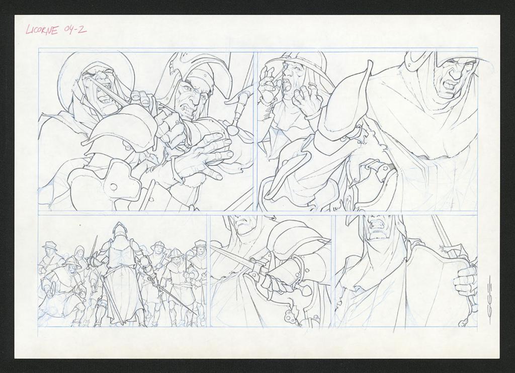 Planche originale - Guillermo Gonzalez - Mine de plomb et crayons de couleur  sur papier - 5446