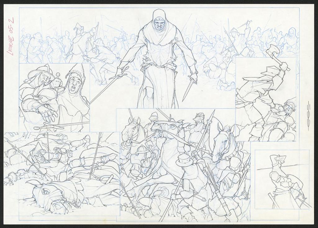 Planche originale - Guillermo Gonzalez - Mine de plomb et crayons de couleur  sur papier - 5212