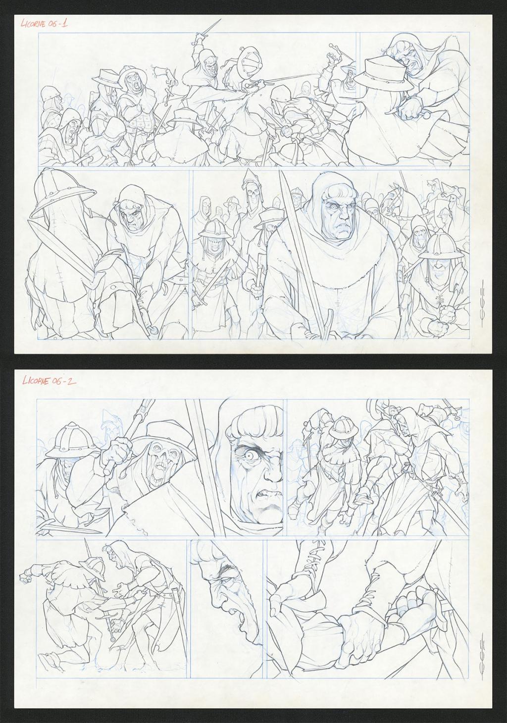 Planche originale - Guillermo Gonzalez - Mine de plomb et crayons de couleur  sur papier - 5473