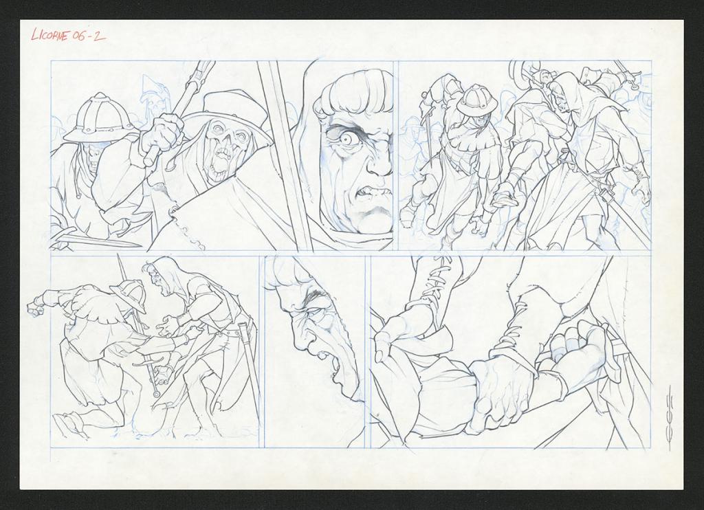 Planche originale - Guillermo Gonzalez - Mine de plomb et crayons de couleur  sur papier - 5473