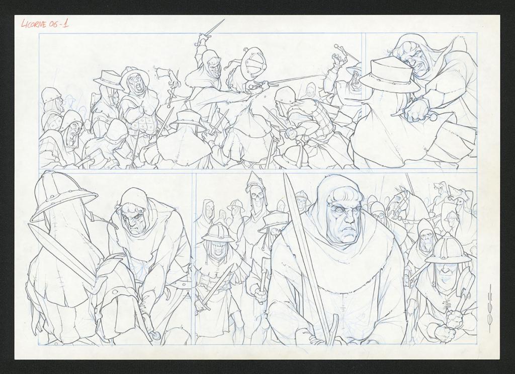 Planche originale - Guillermo Gonzalez - Mine de plomb et crayons de couleur  sur papier - 5473