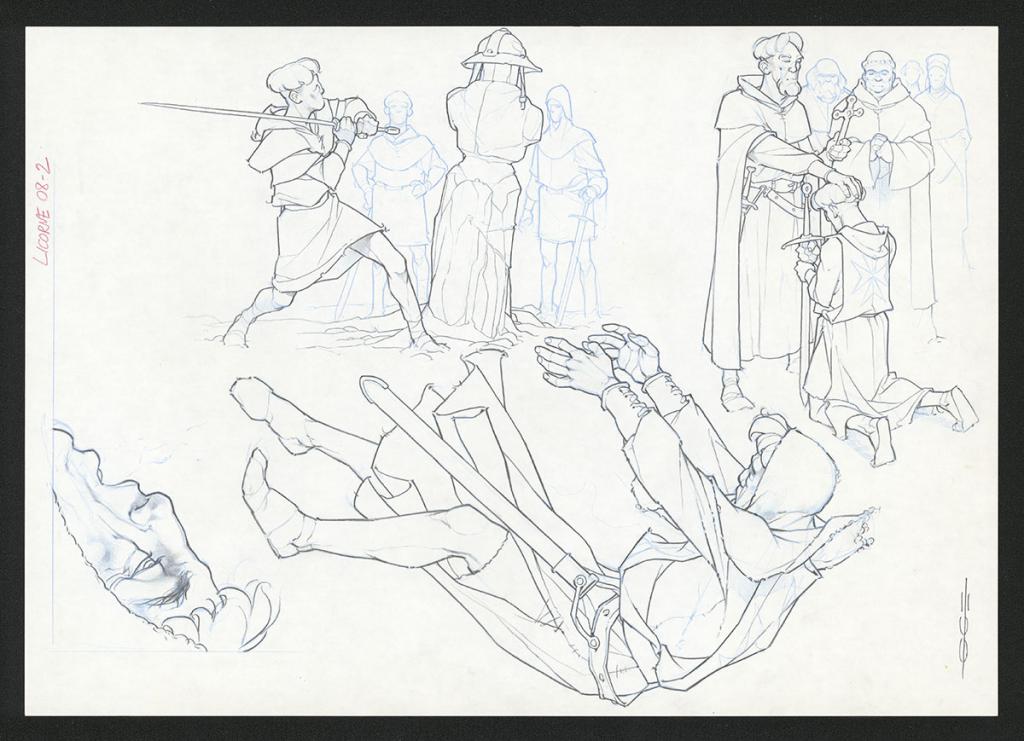 Planche originale ( strips pas dans le bon ordre ) - Guillermo Gonzalez - Mine de plomb et crayons de couleur  sur papier - 5472