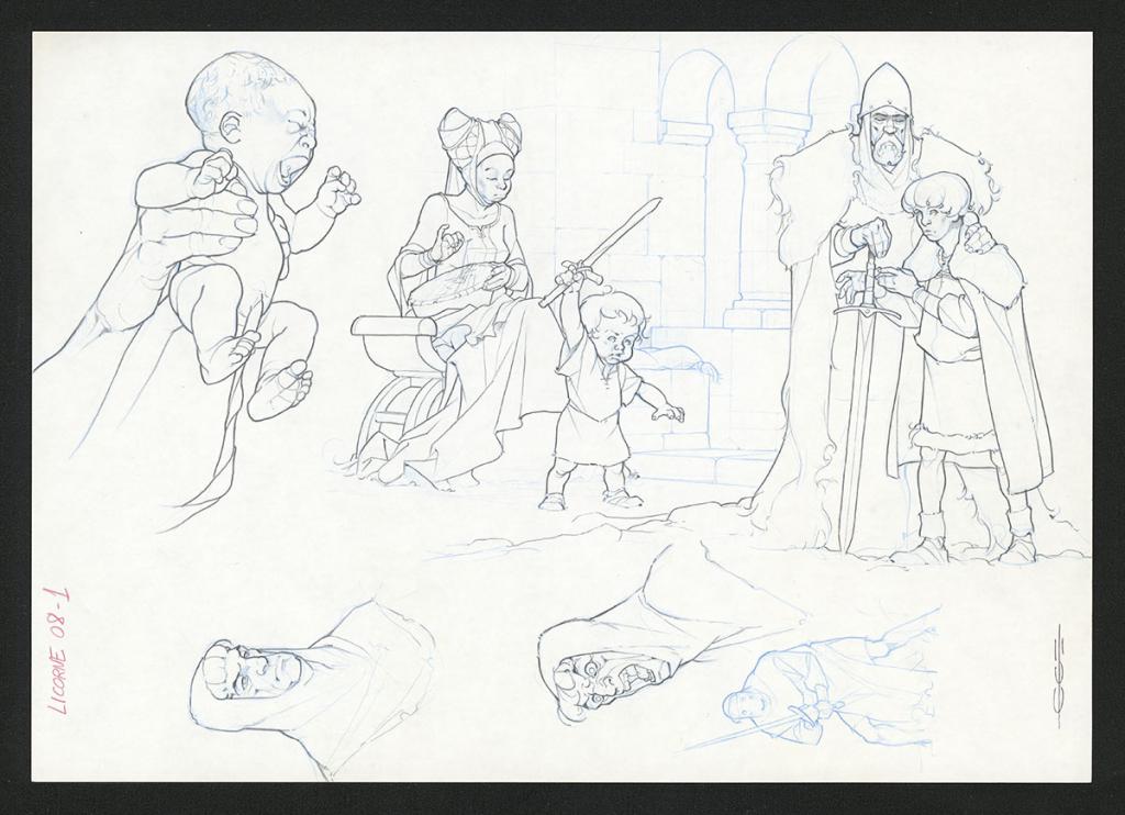 Planche originale ( strips pas dans le bon ordre ) - Guillermo Gonzalez - Mine de plomb et crayons de couleur  sur papier - 5472