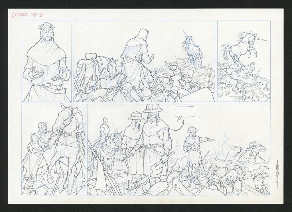 Planche originale - Guillermo Gonzalez - Mine de plomb et crayons de couleur  sur papier - 5554